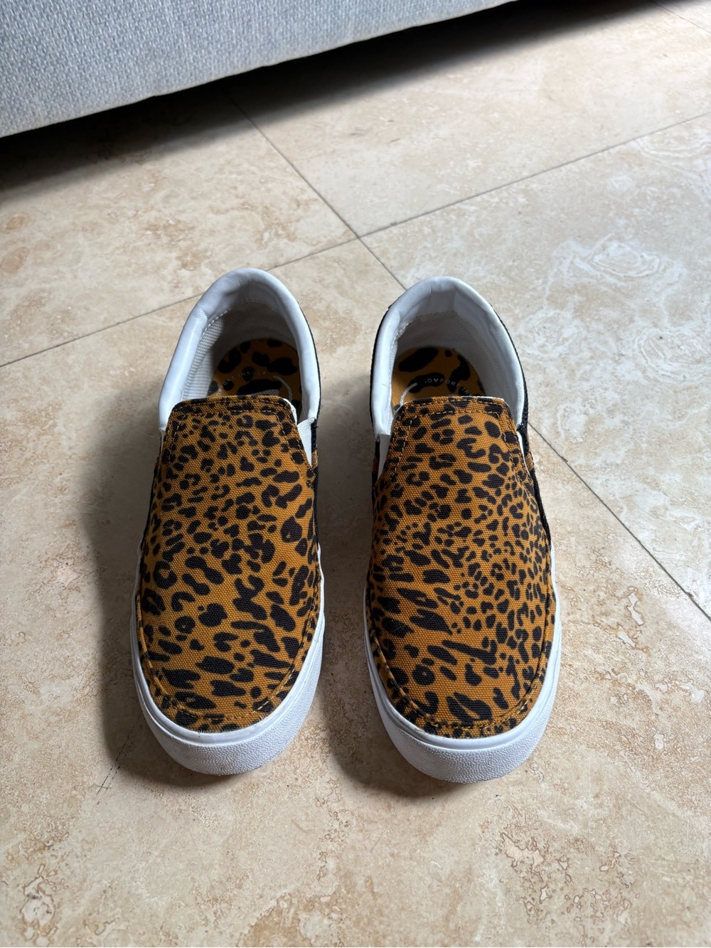 Nike Leopard Print Slip-On Sneakers - Brown and Black